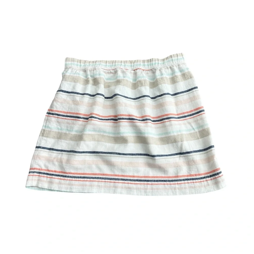 Sonoma Mini Skirt Multicolor Women Size 12 Striped Elastic Waist Slider Pocket - Picture 2 of 8